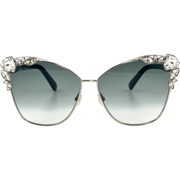 Jimmy Choo Black and Silver Embellished Sunglasses main image 13